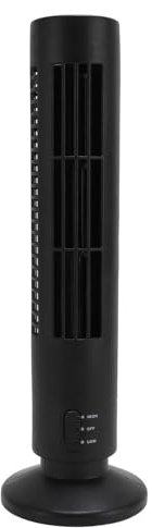 Ventilatore a Torre, Piccolo Ventilatore da Tavolo Stand Up con 2 velocità, Luce Notturna Ad Angolo Regolabile, Alimentazione USB, Personale Senza Lama, Ventilatore da Tavolo