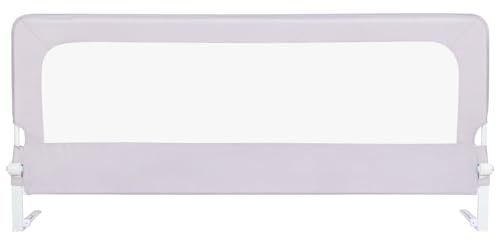 HUOLE Bettschutzgitter Klipp-Klapp - Rausfallschutz klappbar für Babys & Kinder - Schutzgitter für Kinderbetten - 200 * 70 * 26cm – grau