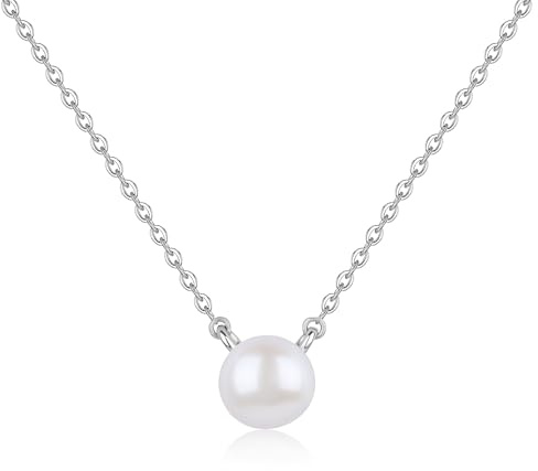 GAVU Collana Perle Donna, Collana Donna Argento 925 con Ciondolo Perla Naturale di Acqua Dolce