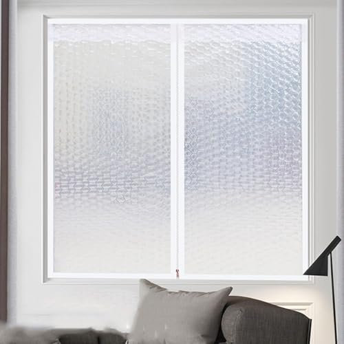 Película aislante para ventanas con cinta mágica, película transparente de protección contra el frío, kit de película de aislamiento de ventana para invierno y verano, para mantener la habitación