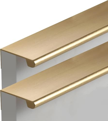Generisch 2 Stück Versteckte Möbelgriffe Gold, Aluminium, Schranktürgriffe, Küchengriff, Kleiderschrankgriff, Extra Lange Griffe, Schubladengriffe (120 mm)