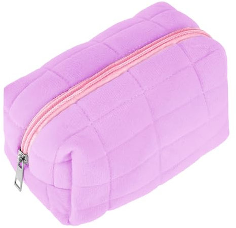 Sibba Kosmetiktasche Tragbare Makeup Tasche Reise-Kulturbeutel für Toilettenartikel Schminktasche Handtasche Damen Mäppchen Makeup Bag Kosmetiktaschen Reißverschluss Organizer Tasche Münztasche Lila
