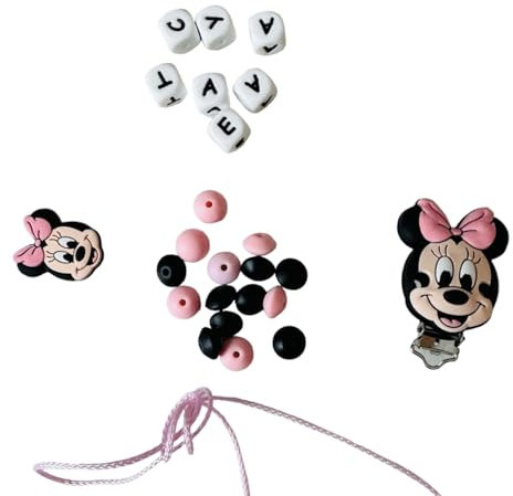 Attache tétine Minnie rose (en kit DIY ou montée)