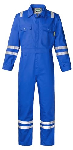 SUSHIMIAN Arbeitsanzug Arbeitsoverall für Herren Damen Reflektierende Overall Arbeitskleidung Rallyekombi Arbeits-Overalls mit Vielen Taschen, Blau, XL