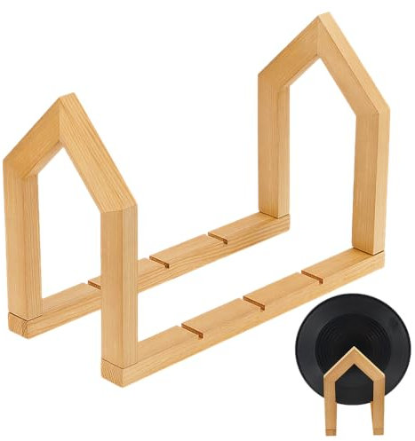 WADORN Support de Rangement pour Disques Vinyles en Bois Support de Disque Vinyle en Bois Présentoir D'Album de Disque Vinyle pour Amateur de Musique pour Albums Livres Magazines 12x5.5x8.4 pouce