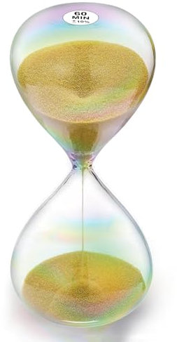 SuLiao Sanduhr 60 Minuten, Gold Hourglass Sand Timer 1 Stunde, Die Bunten Gläser Großes Sandglas, Große Sanduhr 60 Minuten für Kinder, Zuhause, Schreibtisch, Bürodekoration, Klassenzimmer