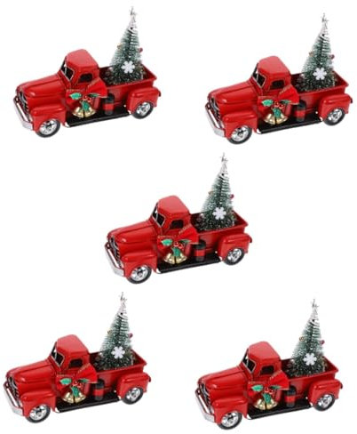 Zerodeko 5 Pièces Camion de Noël LED LEDs Noel Decoration Spectacle décor de Plateau de noël plumeau pour Stores décorations de noël à l'intérieur Fournitures de noël Le Fer