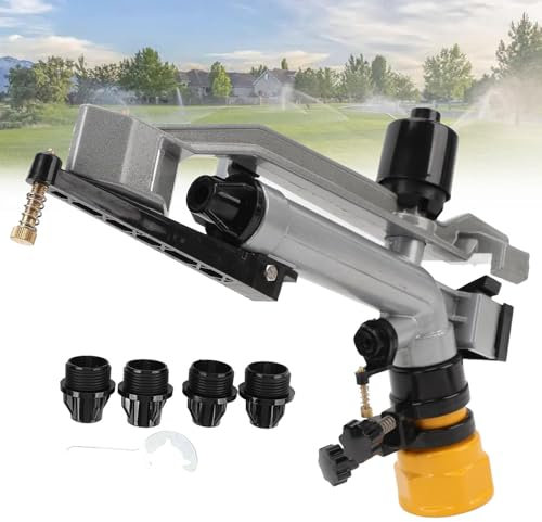 MTTXY 1,5-Zoll-Impulsregner, 360° verstellbares Bewässerungssprühset mit großer Reichweite, Impulsregner-Bewässerungswerkzeug für Garten, Landwirtschaft, Gartenbau, Industrie, Bauernhöfe