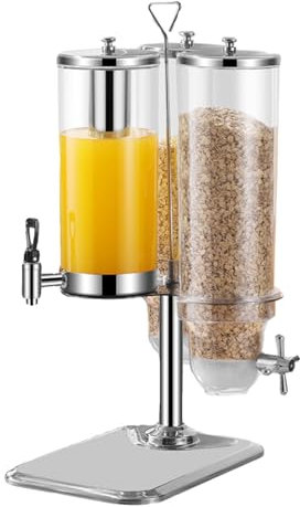 2 in 1 Rotary Beverage & Cereal Dispenser Self-Serve Dry Food Storage Machine for Buffets Restaurants and Home Use Perfect for Parties and Events