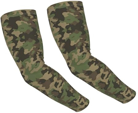 DEXNEL Green Camo Manchons de bras rafraîchissants unisexe pour le sport, le cyclisme, le golf