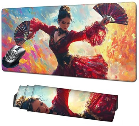 Alfombrilla Gaming,Alfombrilla Ratón Mujer Mouse Pad,Rojo Alfombrilla Escritorio Grande 1600x800x3mm,Protector Escritorio Alfombrilla Antideslizante,Mejora Precisión y Velocidad,Accesorios PC X1-1446