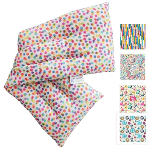 Saco de Semillas Termico 45x14 cm –Saquito Térmico Cervical con Lavanda– Bolsa Térmica de Calor y Frío – Saquito de semillas para Cuello/Espalda -Almohadilla Alivio Dolor Menstrual (PUNTOS)