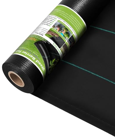 Weed Control Membrane 2Mx25M, Heavy Duty Weed Control Fabric,Ground cover, UV stabilised Weed Barrier Fabric. Ideal for use in Patios, Garden, Flower beds, Landscaping -Weed suppressant (black)