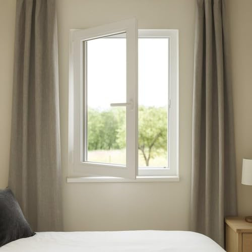 Fenêtre PVC blanc 1 vantail dimensions hors tout H 106 x L 86 cm ouverture française pour pose rénovation - tirant gauche - GEFRADIS - fabrication française