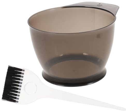 UKCOCO Kit De Tinte Cabello 2 Piezas Cuenco y Pincel Plástico Duro Reutilizable Para Coloración Profesional Salones y Uso Casero