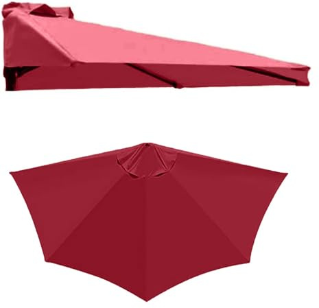 Replacement Canopy Fabric for 5 Rib Wall Mounted Umbrella UV Resistant Patio Shade Cover Burgundy (10ft) Outdoor Parasol Canopy