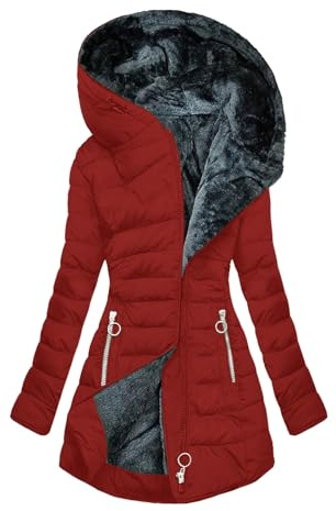 RLEHJN Manteau Femme Hiver Veste Polaire Chaud Épais Manteaux Outercoat En Longue Et Slim Fit Parka Veste Polaire Femme Chaude Manteau Hiver Long Avec Capuche Outwear Avec Zippé Et Poches