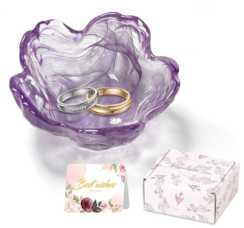 Plateau à bijoux en forme de fleur - Joli organisateur de coiffeuse - Décoration de chambre à coucher - Décoration de salle de bain - Petit plat à bijoux - Cadeau de Saint-Valentin, d'amitié, de Noël