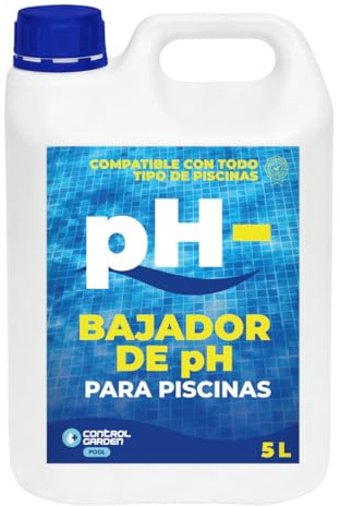 CONTROL GARDEN pH-Senker für Pools 5 L / 7 KG Konzentrat | pH-Reduzierer für Innen- und Außenpools | Wasserregulator | Schwefelsäure | Salzelektrolyse | Verbessert das Badeerlebnis