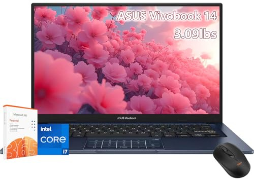 ASUS Vivobook 14inch Laptop - Intel Core i7-1355U Beat AMD Ryzen 7 4700U -24GB RAM -1TB SSD -Windows 11 -Office 365 One Year - Business Computadora Portátil School College Student