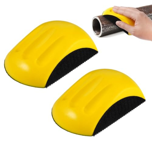 2 Piezas Bloque de Lijado Manual, 125 mm Lijadora Manual en Forma de Ratón | Bloque de Lija de Bucle y Gancho para 5 Pulgadas Disco de Pulido, para Carpintería Hogar Artesanía Cuerpo de Automóvil