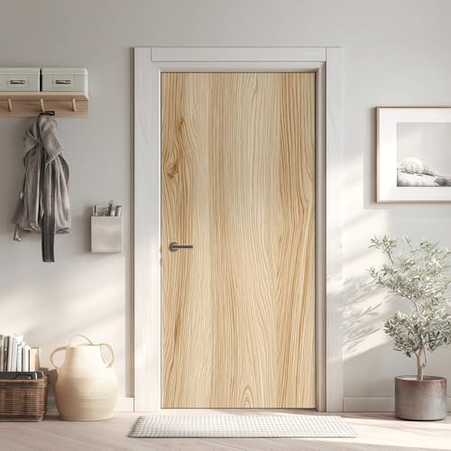 Holzwand Türaufkleber, Holzplanke Türfolie Selbstklebende Fototapete, Holzoptik Türposter Abnehmbar Türfolie PVC Für Tür Schlafzimmer Badezimmer Türaufkleber 77x200 cm