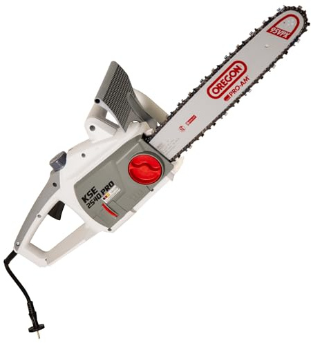 IKRA Elektro Kettensäge KSE 2540 Pro, Nutzlänge 40cm 2500W, Made in Germany | Metallverstärktes Profigetriebe, Leistungsanzeige, einfacher Luftfilterwechsel, vibrationsarme Sägekette & PRO-AM Schwert