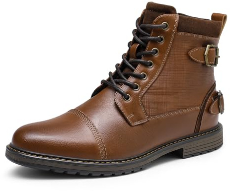Bruno Marc Botas Moto Hombre Botines Hombre Militares Botas de Combate Tacticas con Forro Calido,Size 44,Camello,Philly_10
