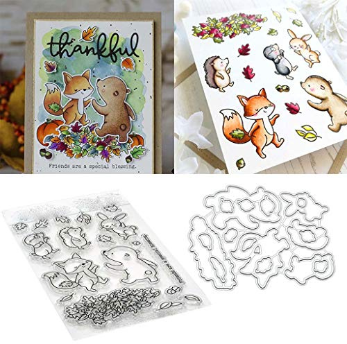 Tier Freunde 1 Satz DIY Stanzschablonen Und Stempel Scrapbooking Stanzmaschine Schablonen Stanzformen Für DIY Scrapbooking Fotoalbum Dekor Karten