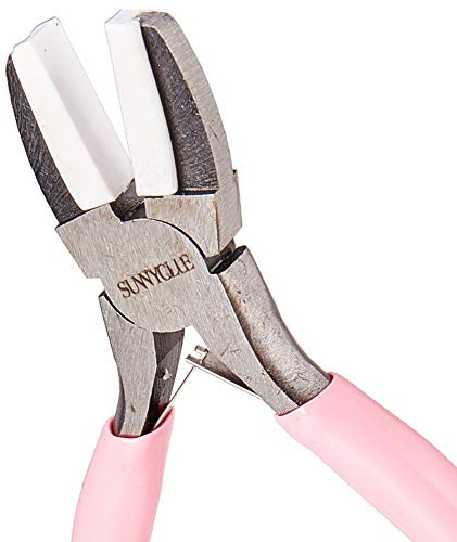 SUNNYCLUE 5.5 Zoll Doppel-Nylonbacke Flachzange Mini-Präzisionszange Drahtformende Biegewerkzeuge Für DIY-Schmuck Der Hobbyprojekte Pink Macht Blattfederkonstruktion
