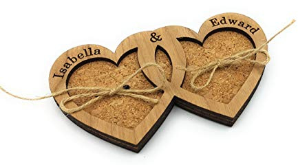 Eheringhalter, Ringträger für Hochzeit, Ring Box, Ringschachtel, Ringkästchen aus Holz und Kork