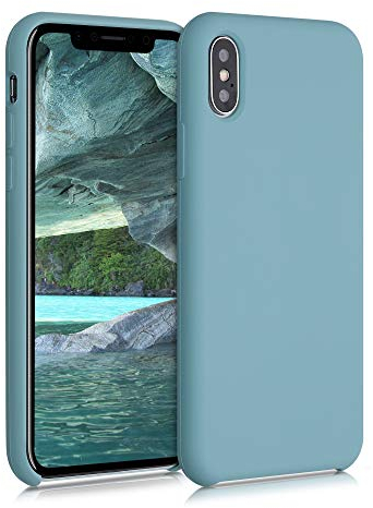 kwmobile Hülle kompatibel mit Apple iPhone X Hülle - Silikon Handy Case - Handyhülle weiche Oberfläche - kabelloses Laden - Antique Stone