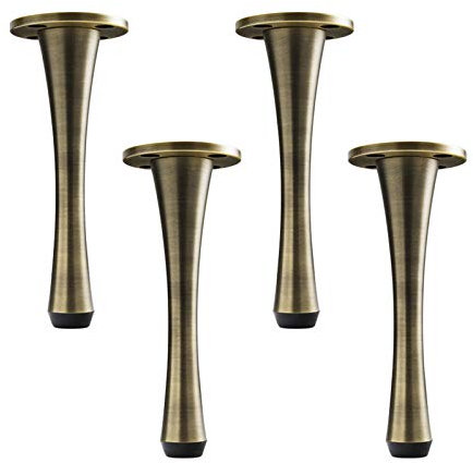 Piede per Armadio del Bagno Gambe per Mobili di Rame Puro di Design della Curva Retrò Moderno,Piedini da Tavolo da Caffè del Divano,3 Colori,con Viti,Set di 4 (310mm/12.2in,Bronze)