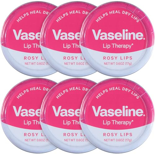 Vaseline Lip Therapy Lip Balm Tin Rosy Lips 0.6 oz 6 Count