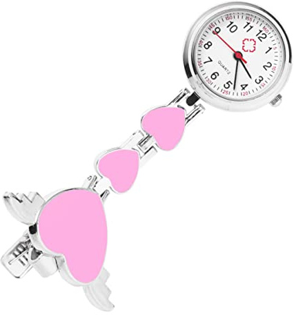 VILLCASE Kreative Modische Taschenuhr Hängeuhr aus Legierung in Rosa zur Dekoration und Praktischem Tragen für Krankenschwestern und Ärzte Beim Dienst