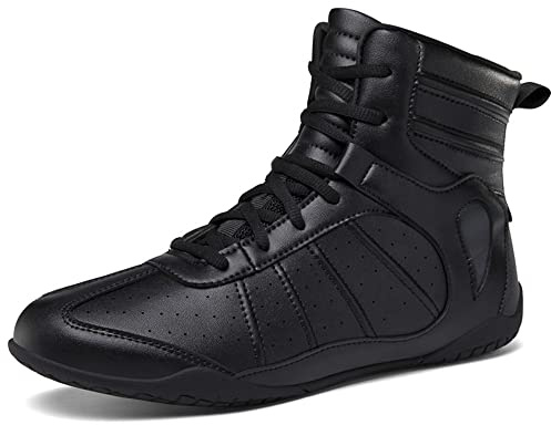 Zapatos de Boxeo para Hombres Zapatos de Lucha Profesional Botas de Boxeo para Entrenamiento físico para Mujeres Negro EU 39