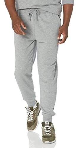 Amazon Essentials lättvikts franska terry-joggingbyxor (finns i stora och långa), grå ljung, Small
