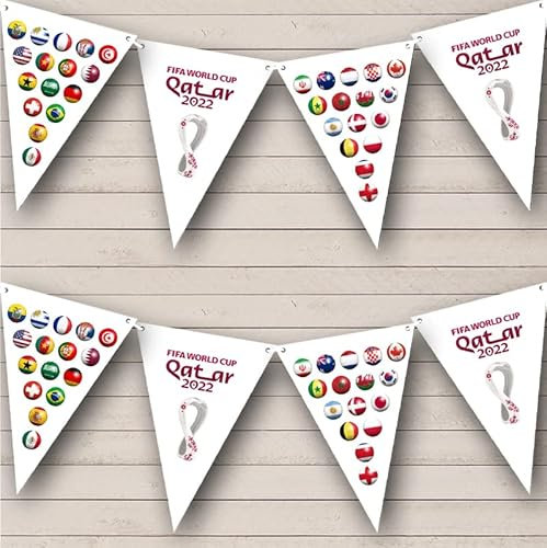 Fingerprint Designs Football Flags World Cup Personalised Any Text Banner Bunting