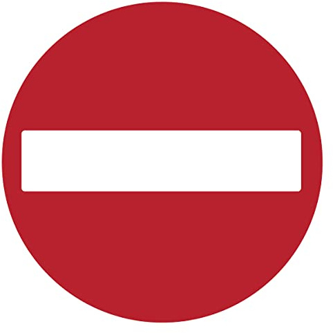 Ambiance Sticker autocollant ISO7010, sens interdit, 10 cm | Signalétique interdiction/interdit normée NF ISO7010, adhésif prédécoupé résistant à l'eau, pose sans bulles, Format rond