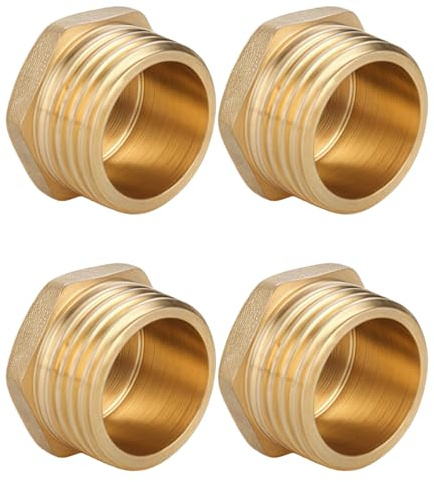 Lot de 6 bouchons de tuyau G1/2 (diamètre 20,3 mm) avec filetage extérieur, en laiton avec six pans, bouchons d'extrémité en raccord fileté