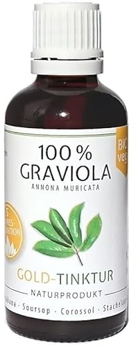 100% BIO GRAVIOLA GOLD TINKTUR, 50 ml, 5 Jahres Extraktion, hochdosiert. Direkt vom Hersteller Graviola.de