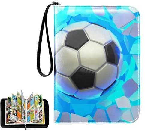 Album Raccoglitore per Carte da Calcio, Album Figurine di Calcio. Raccoglitore Carte Calcio, 55 Pagine, Capacità 440 Carte