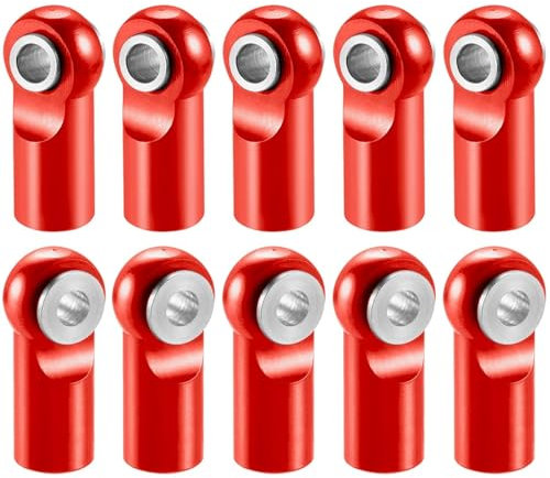 PEGGYLIN 10Pcs M2.5 Aluminum Alloy Pivot Link Rod End Balls Joint Head Fit For RC Car Crawler Boat Airplane Helicopter Model Parts(Red)