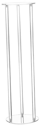 F Fityle Supporto per Fiori in Acrilico Centrotavola per Matrimoni Decorazione da Tavolo Moderno Vaso per Fiori in Acrilico Trasparente Colonna per colonne per, Girare, 25x25x80 cm