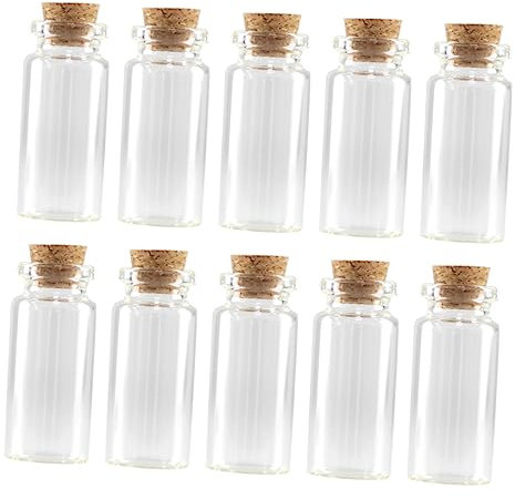 ULDIGI Glass Storage Bottles and Easy to Carry with Cork Stopper 100pcs 3ml Capacity Small Decorative Containers Comfortable Touch for Craft and Home Décor