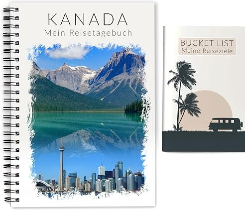 Calmondo Kanada Tagebuch | interaktiver Reiseplaner Reise-Achtsamkeitstagebuch für 3 Wochen | Reisebuch Reisetagebuch Kanada Geschenk-Idee für Rundreise oder Roadtrip | Ringbuch DIN A5