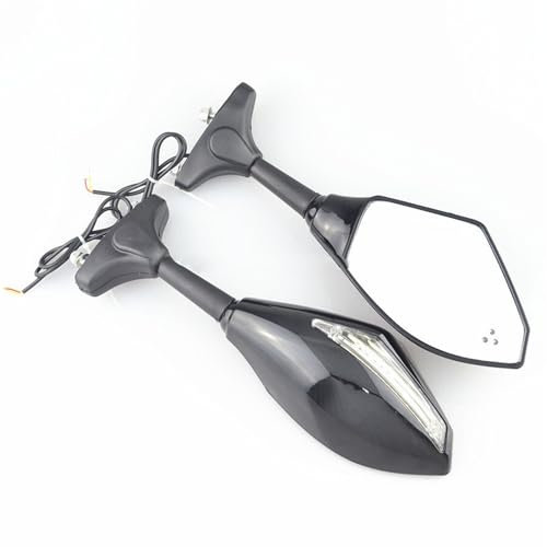QASULER Motorrad Blinker integrierter Blinker Rückspiegel Racing getönt Motorradspiegel