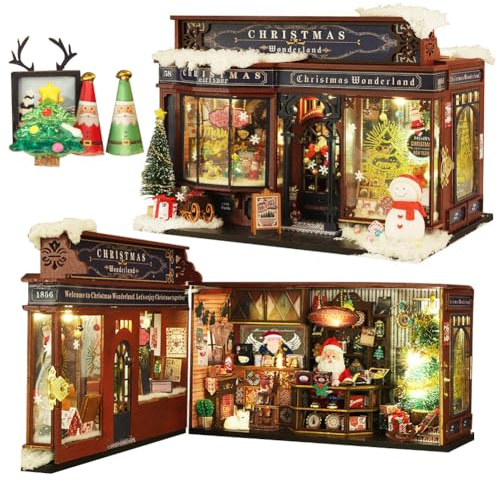TOPBSFARNY Tiny House Kit de mouvement musical, maison de poupée en bois 3D, kits miniatures pour adultes, bricolage en bois, maison de poupée, modèle, kit de magasinage vintage, anniversaire
