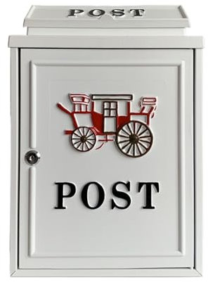 Cassetta delle lettere Villa cassetta delle lettere antipioggia vecchia cassetta delle lettere inglese per esterni cassetta delle lettere creativa (cavallo bianco)
