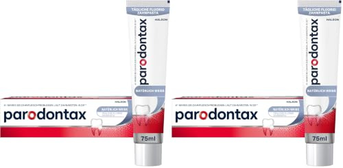 Parodontax Natürlich Weiss Zahnpasta, 75ml, hilft Zahnfleischbluten zu reduzieren und vorzubeugen (Packung mit 2)